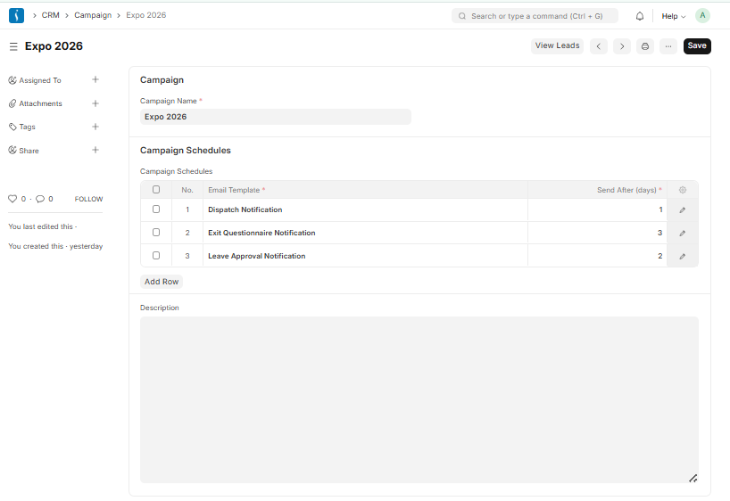 Sales and marketing campaign overview in UniERP